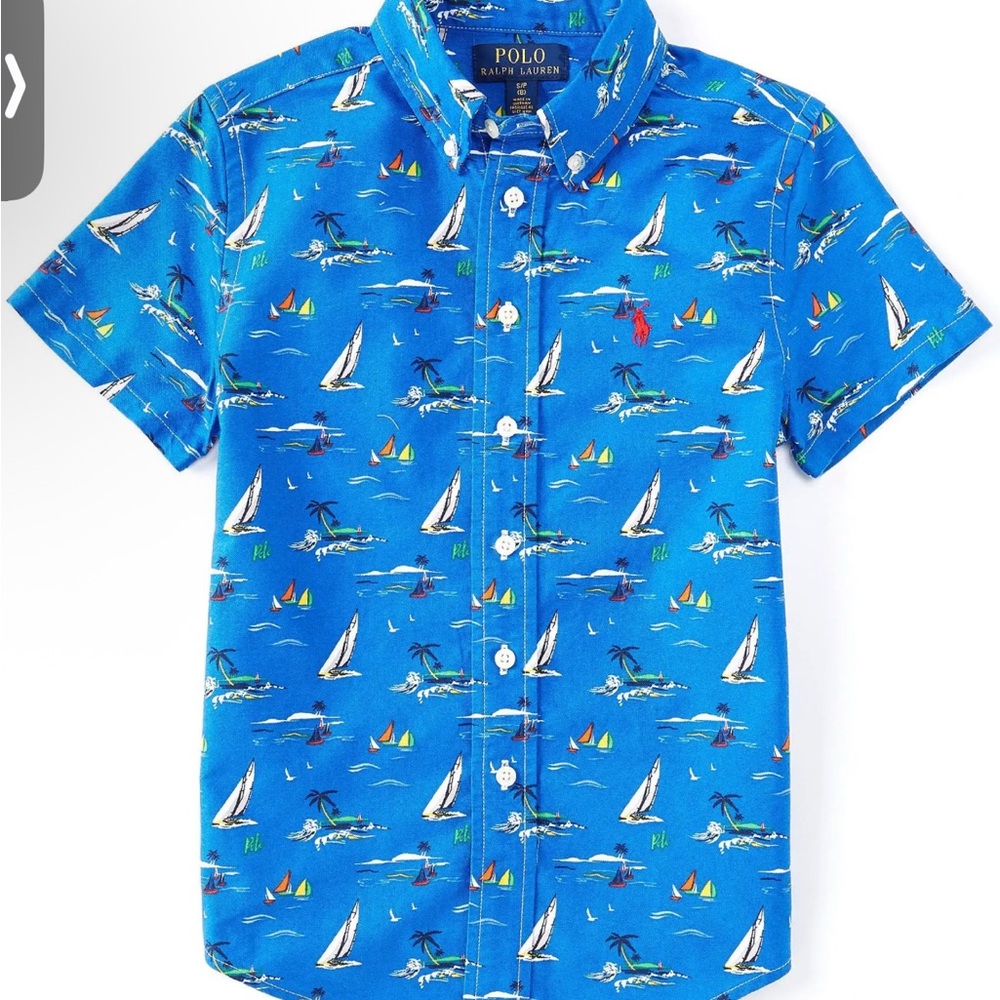 Polo by Ralph Lauren Kids Blue Nautical Print Shirt - SIZE XL (18-20)